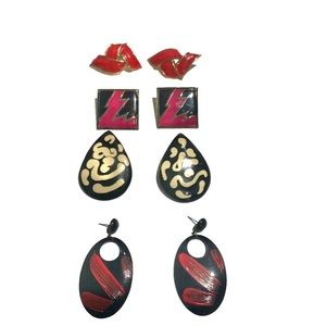 Vintage Statement Earrings Lot of 4